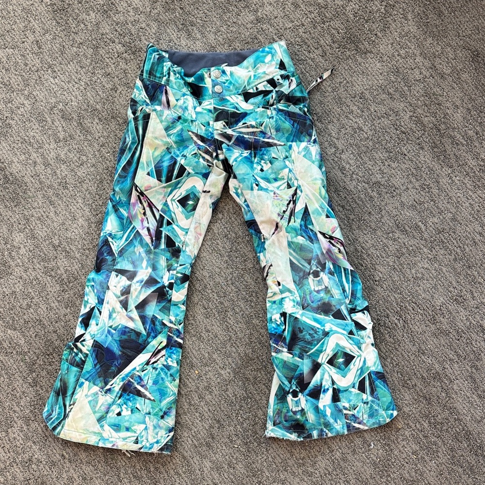 Obermeyer Kids' Ski/Snow Blue Geometric Pattern Pants